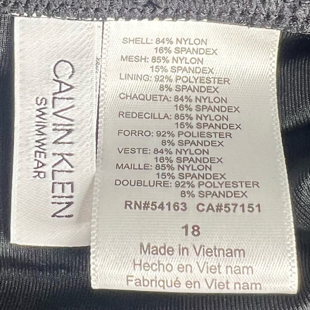 Calvin Klein BLACK Mesh-Inset Tummy Control One-Piece Swimsuit - Picture 13 of 13